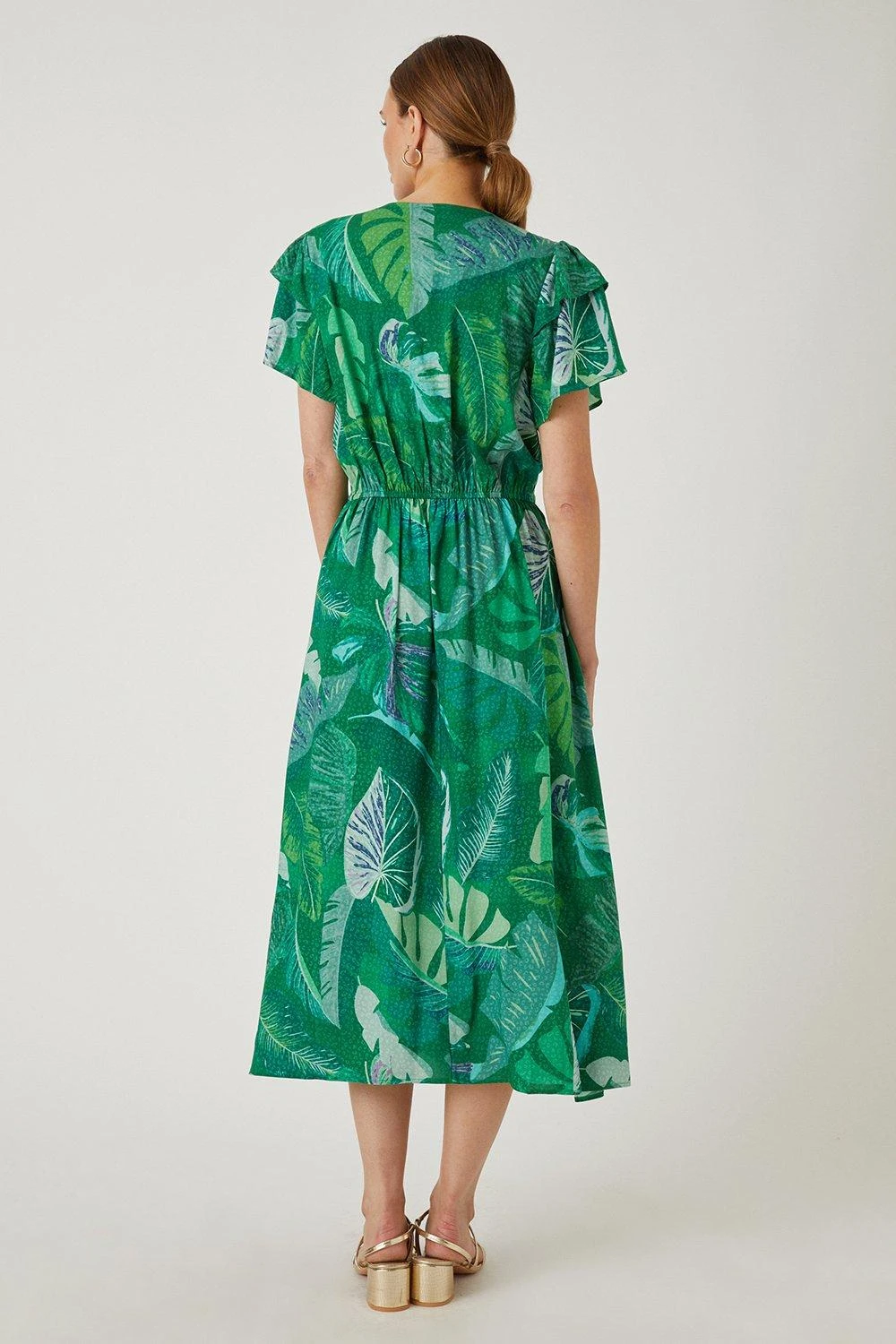 Wallis Tall Green Palm Midi Dress - Image 3