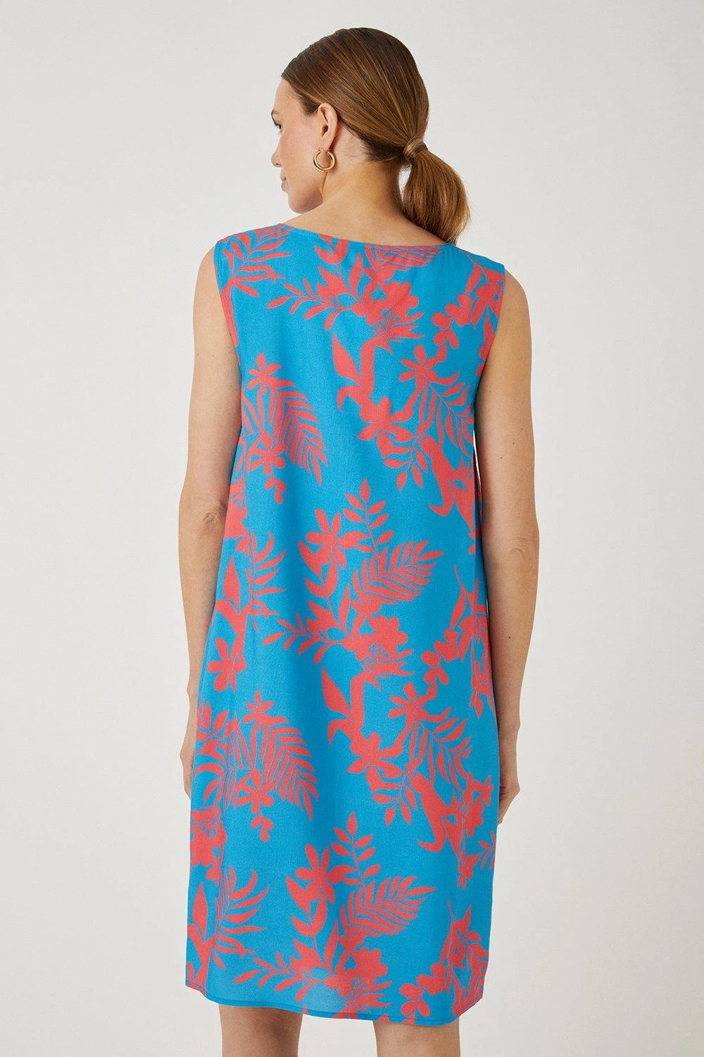 Wallis Tall Aqua Palm Keyhole Shift Dress - Image 3