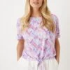 Wallis Petite Pink Ombre Tie Front Top With Diamante Detail