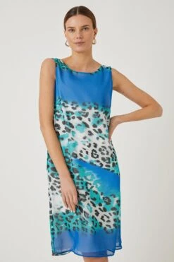Wallis Tall Aqua Animal Shift Dress