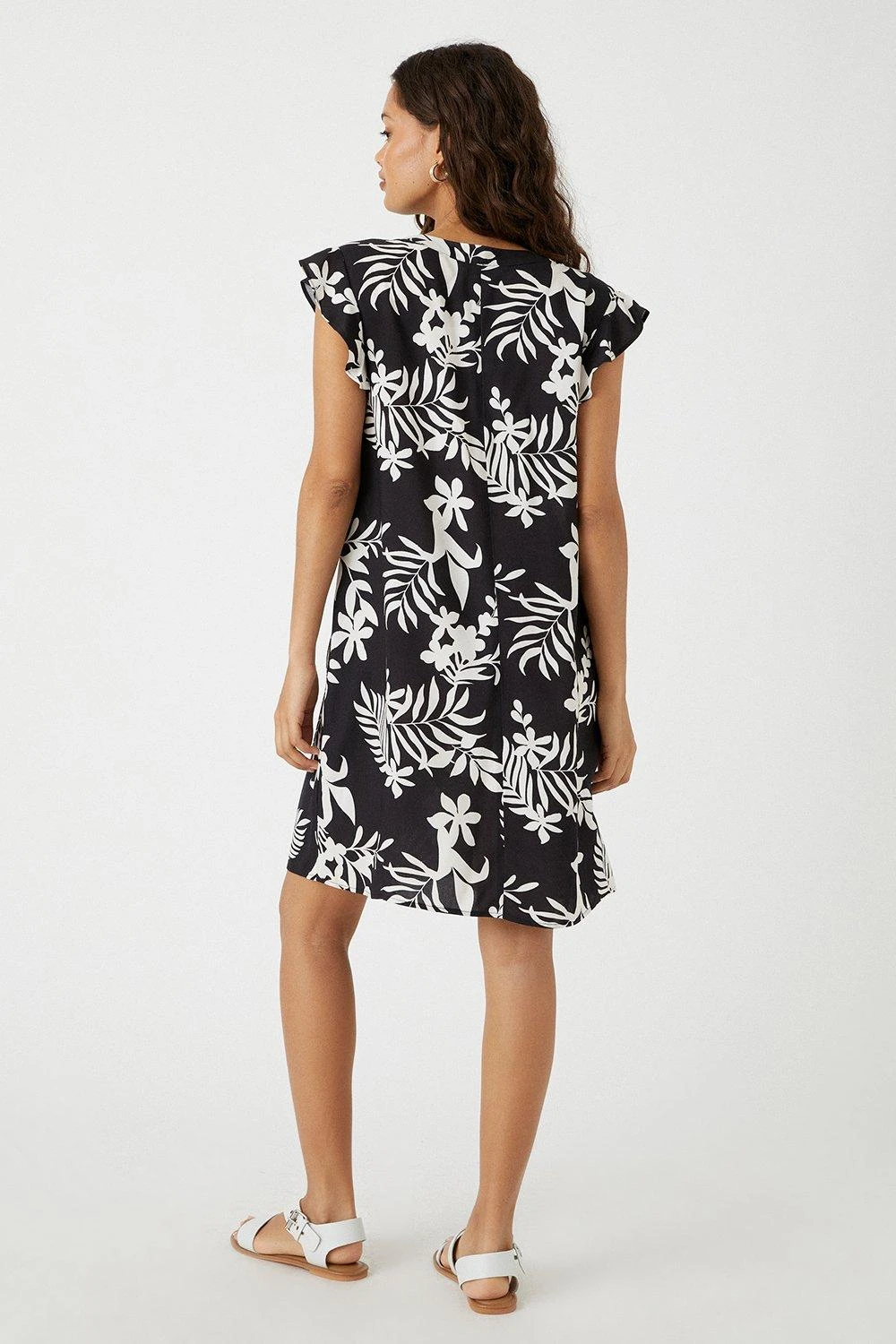 Wallis Petite Mono Palm Shift Dress - Image 3