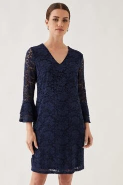 Wallis Petite Lace Flute Sleeve Shift Dress