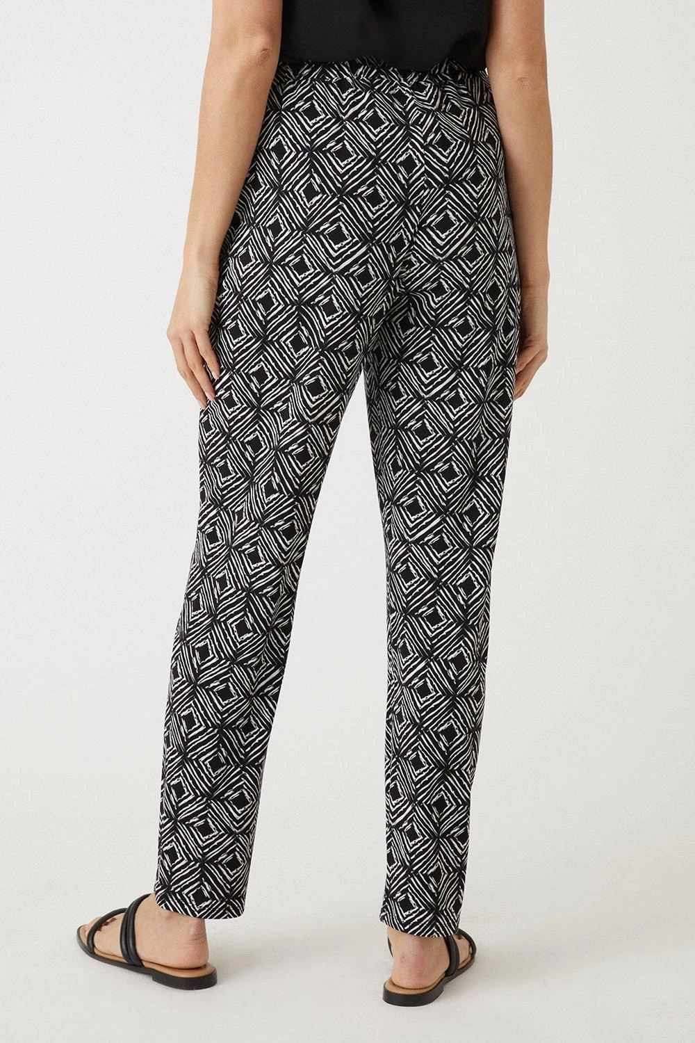 Wallis Black Geo Jersey Tapered Trousers - Image 3