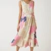 Wallis Multi Floral Satin Ruffle Hem Midi Dress