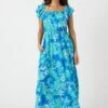 Wallis Petite Cobalt Paisley Print Ruffle Maxi