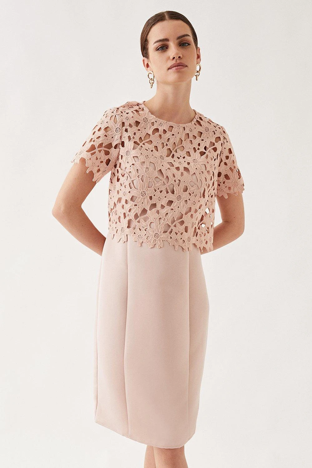 Wallis Petite Lace 2 In 1 Overlay Midi Dress - Image 2