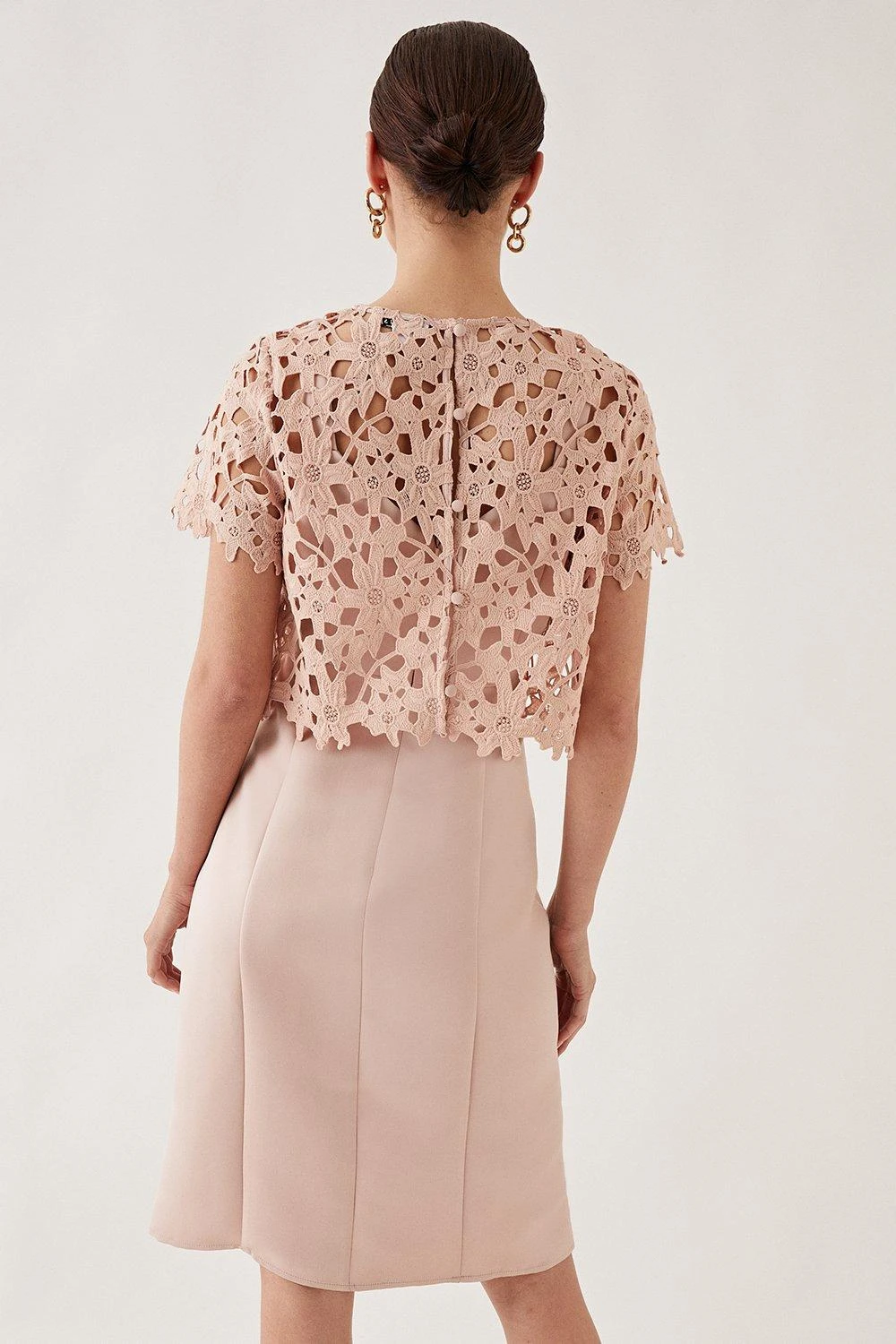 Wallis Petite Lace 2 In 1 Overlay Midi Dress - Image 4