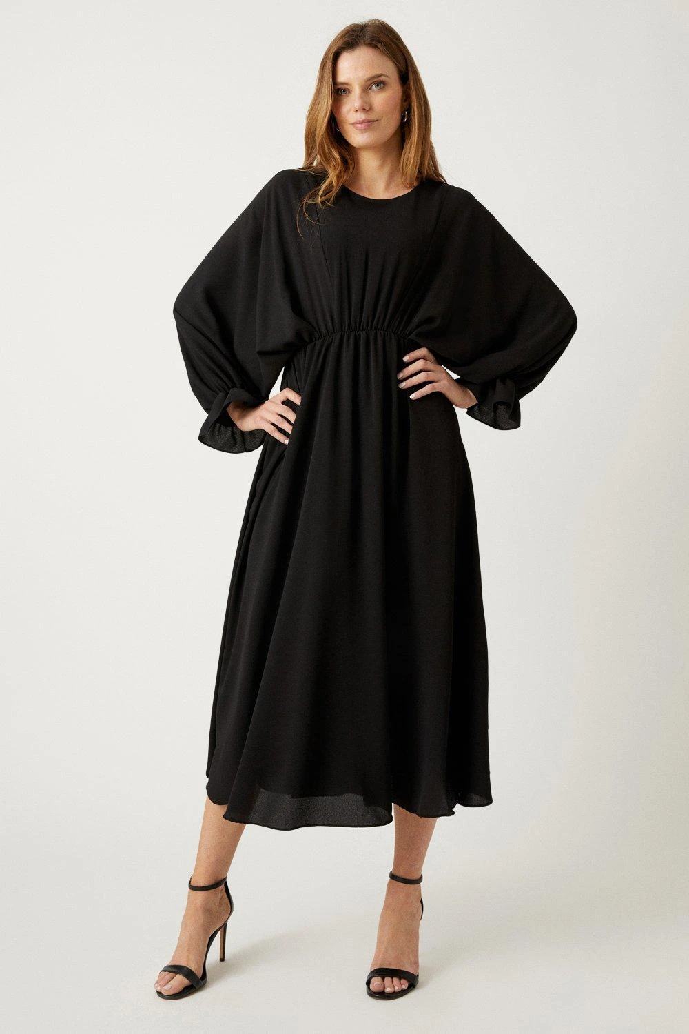Wallis Black Volume Sleeve Maxi Dress