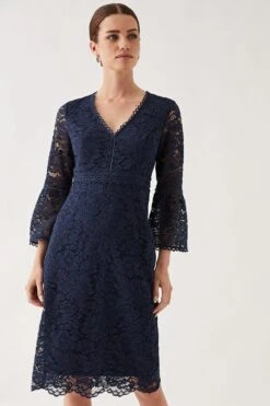 Wallis Petite Lace Flare Sleeve Midi Dress