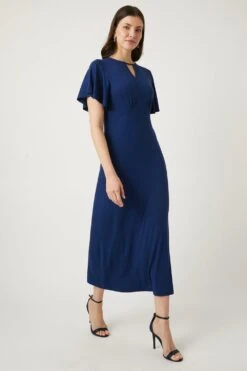 Wallis Navy Keyhole Midi Dress