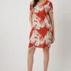 Wallis Orange Tropical Shift Dress