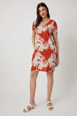 Wallis Orange Tropical Shift Dress