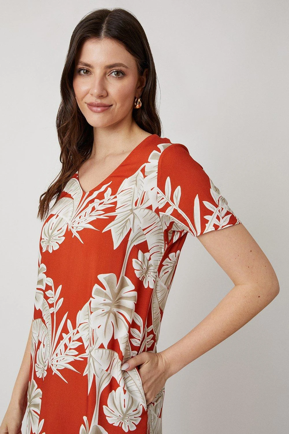 Wallis Orange Tropical Shift Dress - Image 2