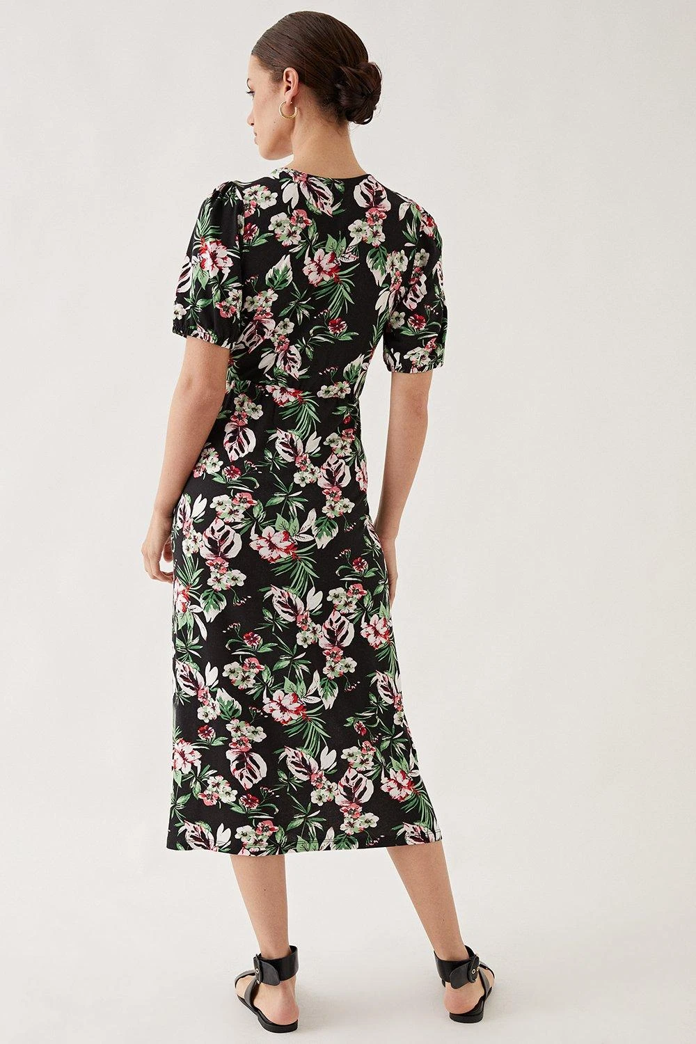Wallis Petite Tropical Button Through Jersey Dress - Image 3