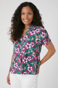 Wallis Petite Pink Tropical Overhead Shirt