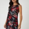 Wallis Black Floral Sleeveless Shift Dress